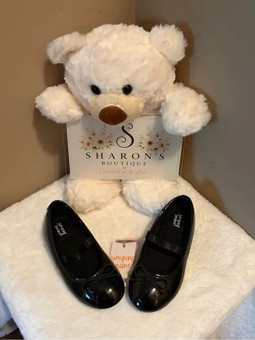 🖤 Jumping Beans Toddler Girls Black Patent Ballet Flats – Size 8T – NWT